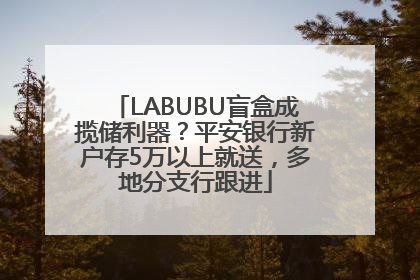 LABUBU盲盒成揽储利器？平安银行新户存5万以上就送，多地分支行跟进